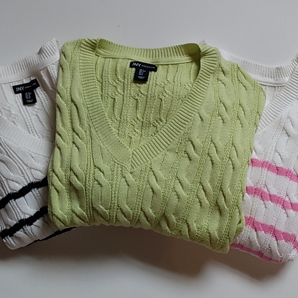 Jones Jyn Sweater Top Chunky Cable  Lime Green Size Medium - Picture 7 of 9